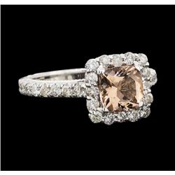 1.72 ctw Morganite and Diamond Ring - 14KT White Gold