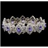 Image 2 : 14KT White Gold 7.92 ctw Tanzanite and Diamond Bracelet