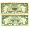 Image 2 : 1963 $5 VG/XF Red Seal Note Lot of 2