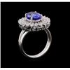 Image 4 : 3.58 ctw Tanzanite and Diamond Ring - 14KT White Gold