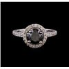 Image 2 : 2.60 ctw Black Diamond Ring - 14KT White Gold