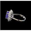 Image 3 : 14KT White Gold 4.36 ctw Tanzanite and Diamond Ring