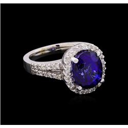 14KT White Gold 6.64 ctw Sapphire and Diamond Ring