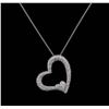 Image 2 : 1.55 ctw Diamond Heart Pendant With Chain - 14KT White Gold