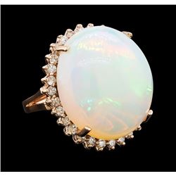 23.03 ctw Opal and Diamond Ring - 14KT Rose Gold