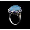 Image 4 : 14KT White Gold 10.73 ctw Aquamarine, Sapphire and Diamond Ring