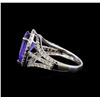 Image 3 : 18KT White Gold 3.62 ctw Tanzanite and Diamond Ring