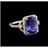 Image 1 : 14KT White Gold 3.34 ctw Tanzanite and Diamond Ring