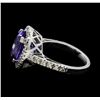 Image 3 : 5.77 ctw Tanzanite and Diamond Ring - 14KT White Gold