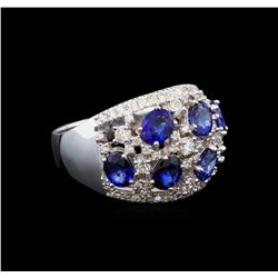 14KT White Gold 3.12 ctw Sapphire and Diamond Ring