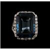 Image 2 : 14KT White Gold 31.13 ctw Topaz and Diamond Ring