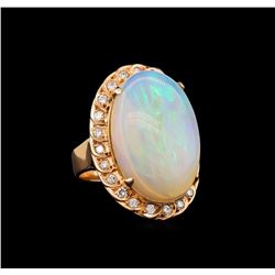 14KT Rose Gold 10.84 ctw Opal and Diamond Ring