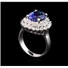 Image 4 : 4.63 ctw Tanzanite and Diamond Ring - 14KT White Gold