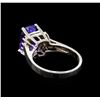 Image 3 : 3.54 ctw Tanzanite and Diamond Ring - 14KT White Gold