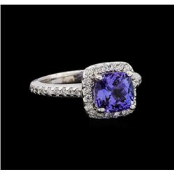 14KT White Gold 1.99 ctw Tanzanite and Diamond Ring