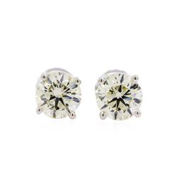 1.53 ctw Diamond Stud Earrings - 14KT White Gold