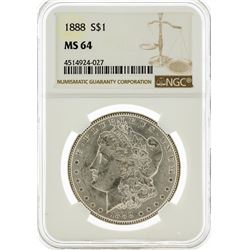 1888 NGC MS64 Morgan Silver Dollar