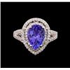 Image 2 : 3.15 ctw Tanzanite and Diamond Ring - 14KT White Gold