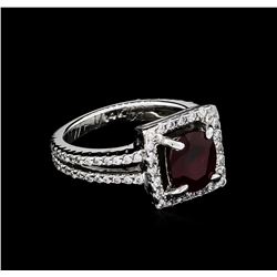 1.67 ctw Ruby and Diamond Ring - 14KT White Gold