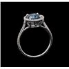 Image 4 : 1.22 ctw Fancy Blue Diamond Ring - 14KT White Gold
