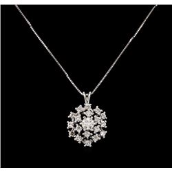 14KT White Gold 0.35 ctw Diamond Pendant With Chain