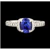 Image 2 : 1.51 ctw Sapphire and Diamond Ring - 18KT White Gold