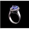 Image 4 : 4.46 ctw Tanzanite and Diamond Ring - 14KT White Gold