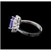 Image 3 : 14KT White Gold 2.27 ctw Tanzanite and Diamond Ring