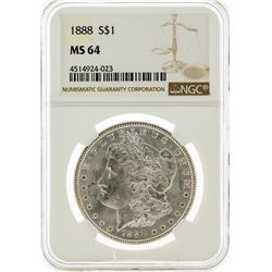 1888 NGC MS64 Morgan Silver Dollar