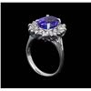 Image 4 : 3.74 ctw Tanzanite and Diamond Ring - 14KT White Gold