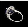 Image 3 : 4.64 ctw Tanzanite and Diamond Ring - 14KT White Gold