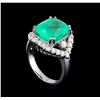 Image 4 : 6.40 ctw Emerald and Diamond Ring - 14KT White Gold