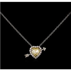 18KT Two-Tone Gold 2.25 ctw Diamond Pendant With Chain