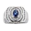Image 1 : 0.87 ctw Sapphire and Diamond Ring - 14KT White Gold