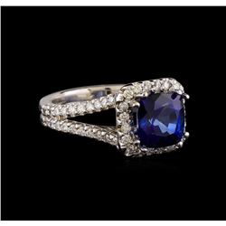 14KT White Gold 2.90 ctw Sapphire and Diamond Ring