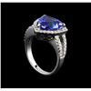 Image 4 : 14KT White Gold 5.22 ctw Tanzanite and Diamond Ring