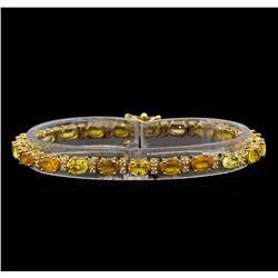 14KT Yellow Gold 13.23 ctw Yellow Sapphire and Diamond Bracelet