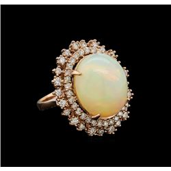 9.26 ctw Opal and Diamond Ring - 14KT Rose Gold