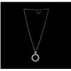 Image 2 : Crystal Pave Circle Pendant Necklace - Rhodium Plated