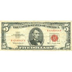 1963 $5 VG/XF Red Seal Note