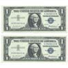 Image 1 : 1957 $1 Silver Certificate Currency Lot of 2