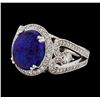 Image 1 : 3.85 ctw Opal and Diamond Ring - 14KT White Gold