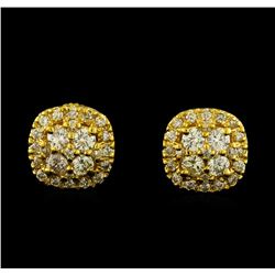 1.05 ctw Diamond Earrings - 14KT Yellow Gold