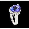 Image 4 : 4.56 ctw Tanzanite and Diamond Ring - 14KT White Gold