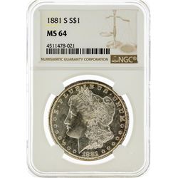 1881-S NGC MS64 Morgan Silver Dollar