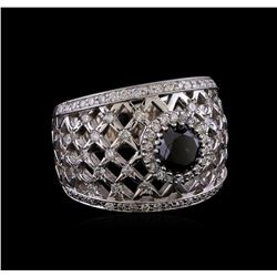 2.36 ctw Black Diamond Ring - 14KT White Gold