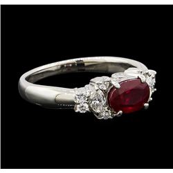 0.99 ctw Ruby and Diamond Ring - Platinum