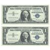 Image 1 : 1957 $1 Silver Certificate Currency Lot of 2