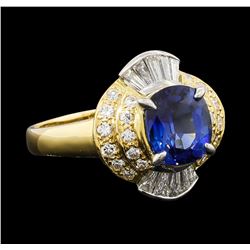 2.27 ctw Sapphire and Diamond Ring - 18KT Yellow Gold