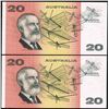 Image 2 : Australia, Twenty Dollars, Knight/Wheeler (1976) (R.406a)
